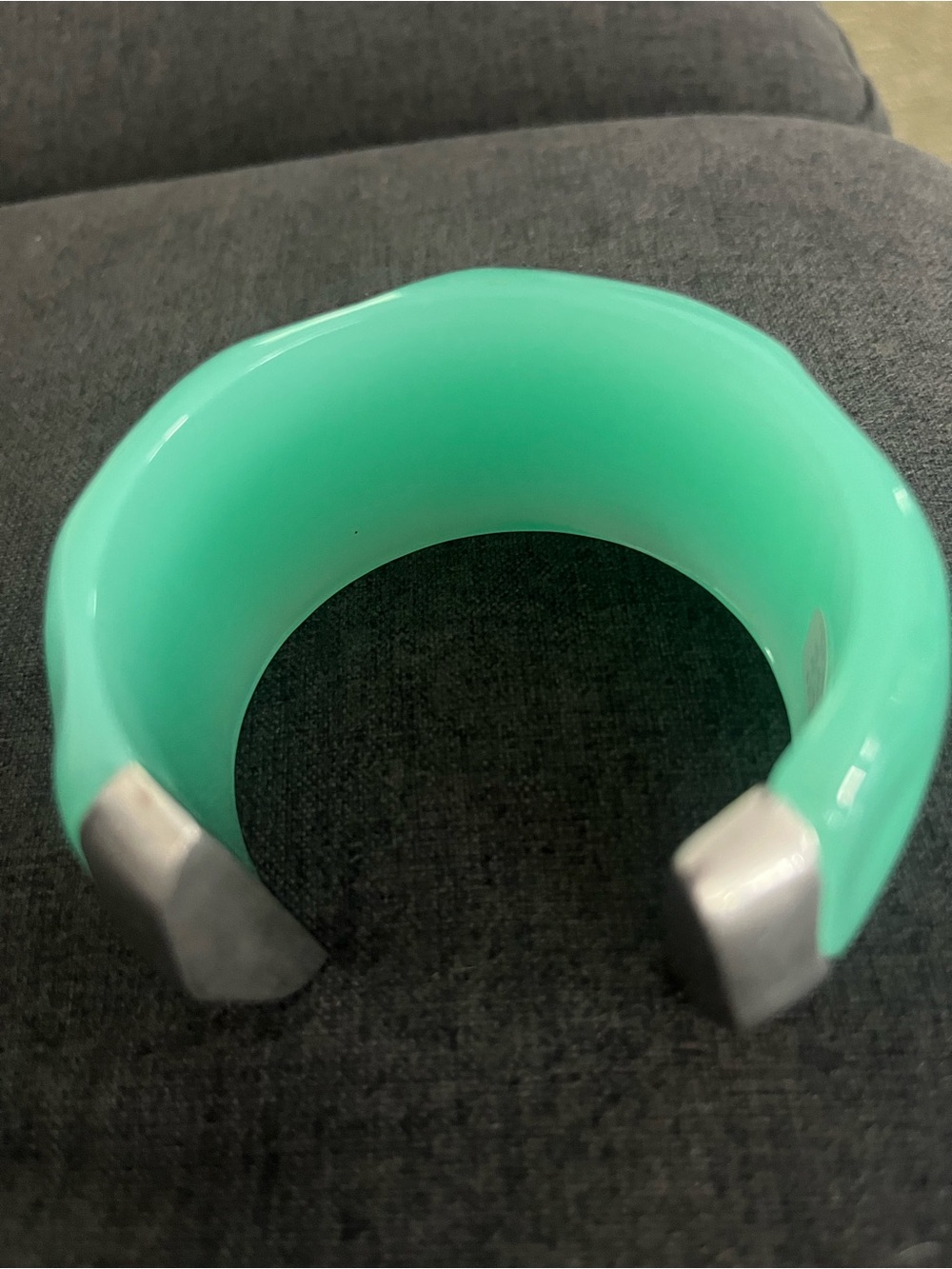 NWOT retail $49. #FreePeople Aqua Resin Cuff Bracelet with Silver-Tone Ends